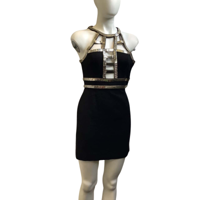 Sass & Bide Womens  Size 6 `Walk The Line' Halter Neck Mini Dress Black 