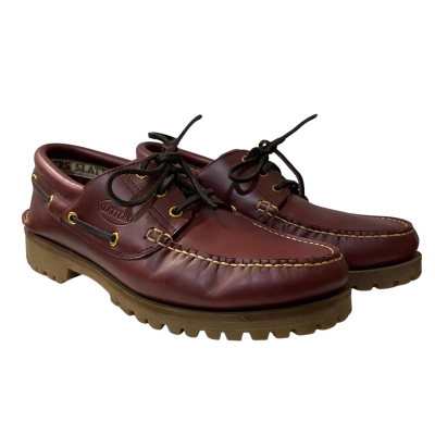 Slatters Mens Size 10 Boat Shoe Maroon / Red 