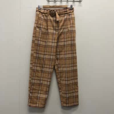 Dangerfield / Princess Highway Womens  Size 8 Pants Beige / Checked / Mustard 