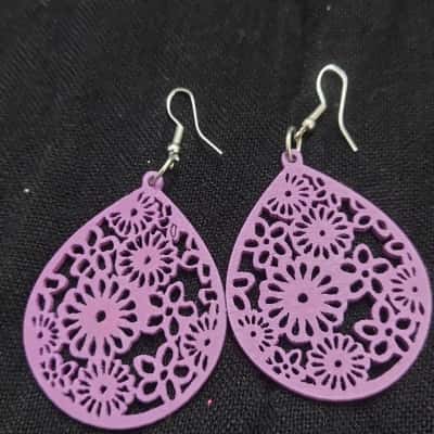  Purple Wood Earrings