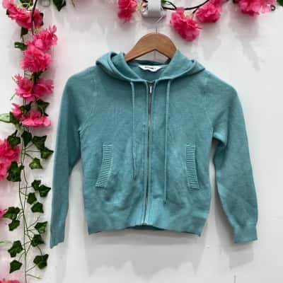 Just Jeans Womens Knit Hoodie Size 8 Turquoise 