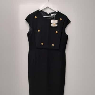 Carla Zampatti Womens  Size 14 Midi Dress Black  
