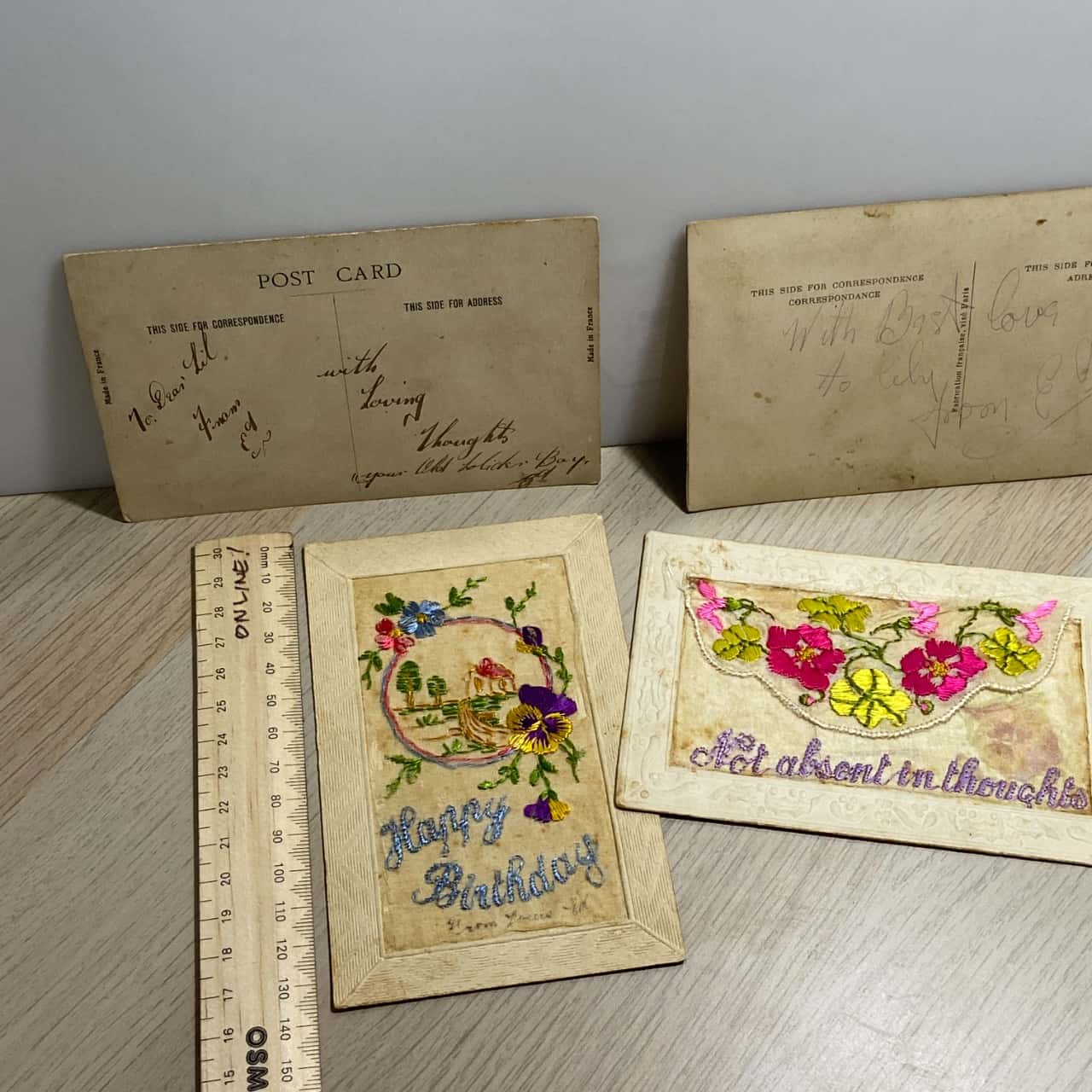 Vintage Handmade Postcards - Embroidered(s)
