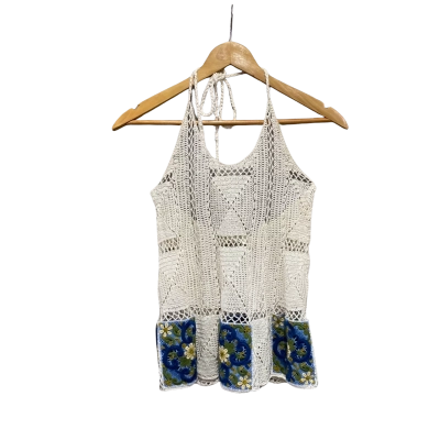 Camilla Womens  Size S Halter Neck Top Cream / Multicoloured 