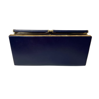 St Michael Womens vintage navy blue evening clutch