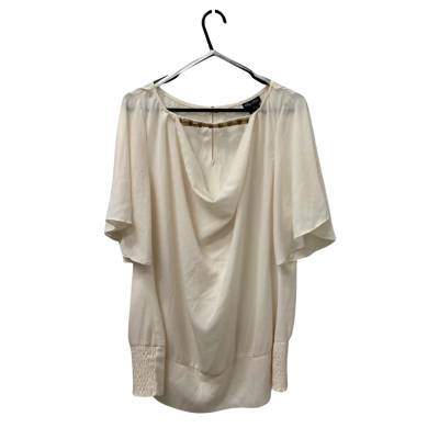 City Chic Womens  Size M Short Sleeve Top Cream 