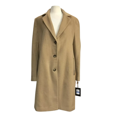 DKNY Beige Longline Wool Blend Coat