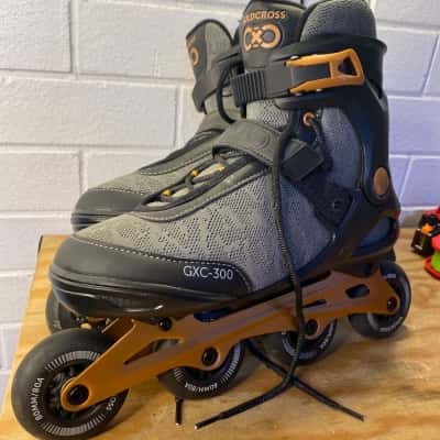  Unisex  Size 10 Black  / Burnt Orange / Grey roller blades