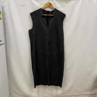 Country Road Women's Wool Blend Dress With Pockets Size L Black  / Grey 