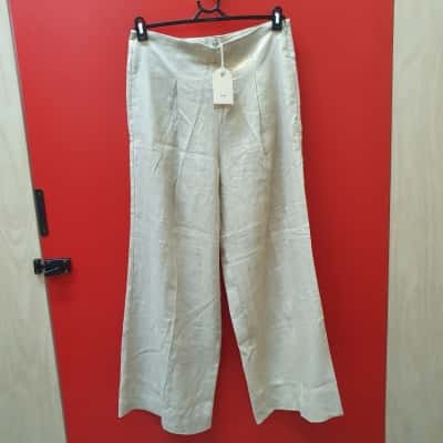 ELK Size 12 Gold Linen Metalan Pant