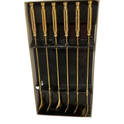 GOLD PLATED Long Handle Parfait Spoons 