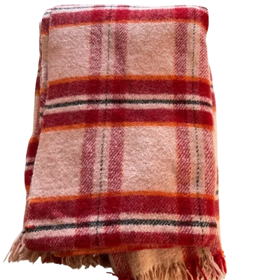 Australian Vintage Wool Rust, Peach, Orange and Red King Size Single Blanket