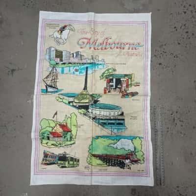 Vintage Tea Towel - The City of Melbourne - Pure Linen