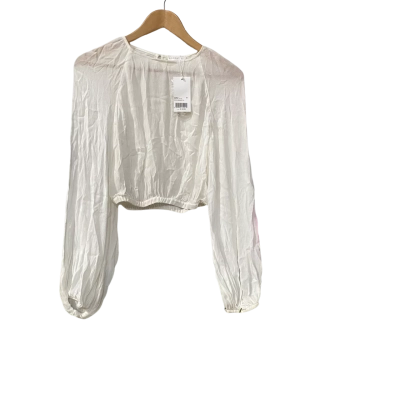 Kookai Womens  Size 10 Samara Cropped Top Long Sleeve Top Yellow 