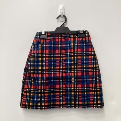 Dangerfield Plaid A-Line Skirt Size 8