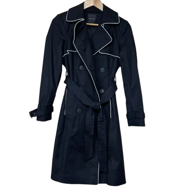 Brand New - Portmans Black Trench Coat - Size 6