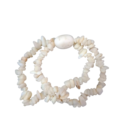  Womens Bracelet Cream stones Double Stranded
