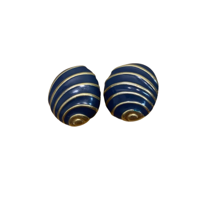 Barcs Navy and Gold Earrings