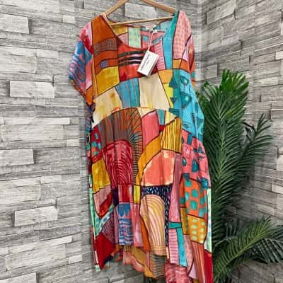 Orientique Womens  Size 24 Midi Dress Multicoloured 