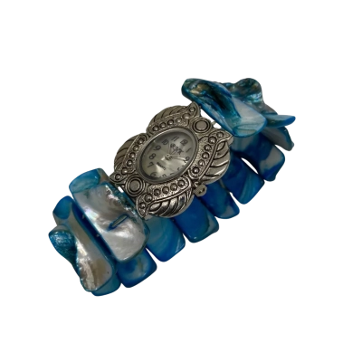 BNK Women's Blue Shells Watch Elastic (not working)