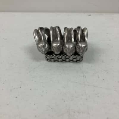 Vintage 1946 Seagull Pewter Canda Rabbit Napkin Holders 