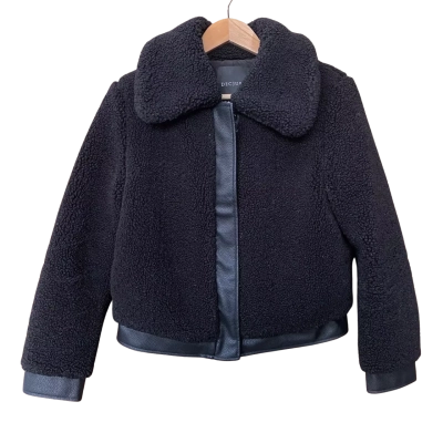 Decjuba Black Sherpa Jacket Size S 