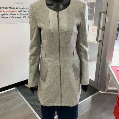  Cue wool blend coat Australian Made Size 6 fabric from Italy! 