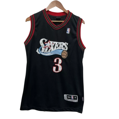 NBA Mens Size M “Sixers Iverson #3” Jersey Black  