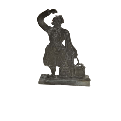 Antique Pewter Water Carrier/Miner Desk Ornament With “W G” Marking