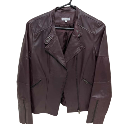 Wayne Cooper Womens  Size 12 Maroon Leather Jacket