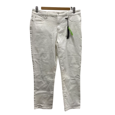 Jeanswest Size 14 Mid Rise / Skinny  Capri Jeans White RRP $79.99 