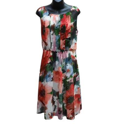 SPORTS CRAFT Size 12 Sleeveless Chiffon Floral Print Dress