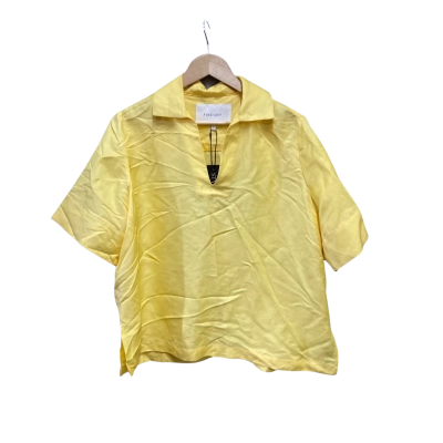 Fine -Day Womens  Size S Oversized Short Sleeve Shirt Yellow 