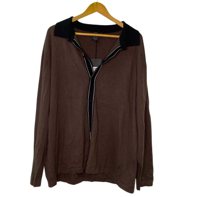 Former Mens  Size XXL Button-down Cardigan Black  / Brown / White 