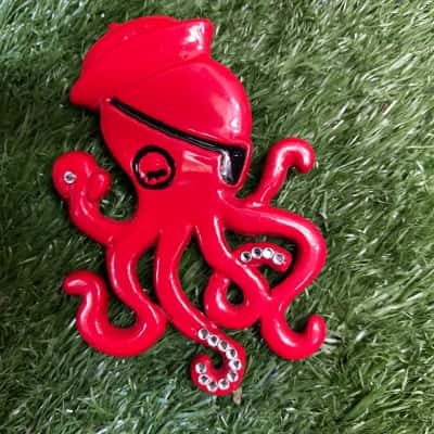 Sailor Octopus Enamel Red Brooch 