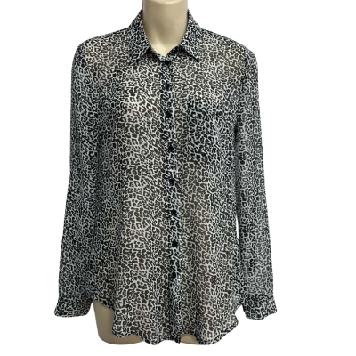 Decjuba Womens Size 6 Leopard Print Shirt 
