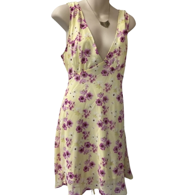 Princess Polly Yellow Floral Mini Dress   Size 12 