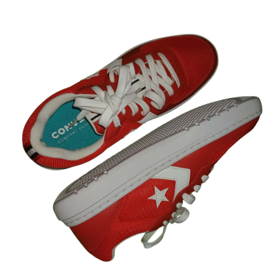 Converse Canvas Red Size US: 8 Sporty Activewear Good Condition Unisex White Rubberized