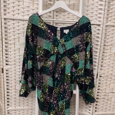  Song of Style Womens  Size XL Cocktail Dress Blue / Green 