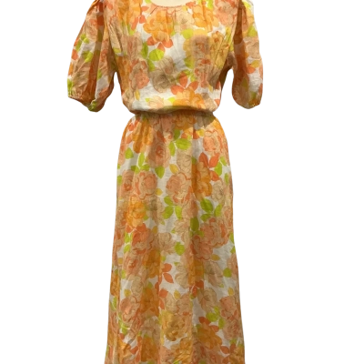AERE Womens  Size 8 Floral / Green / Orange / Peach / White 