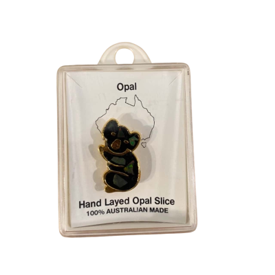 Koala Layer opal Slice Made in Australian  Brooch 