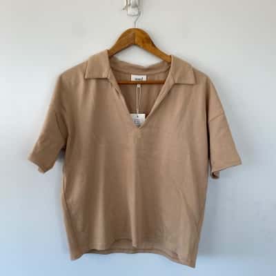 Seed Heritage Biscotti Short Sleeve Top  Size M 