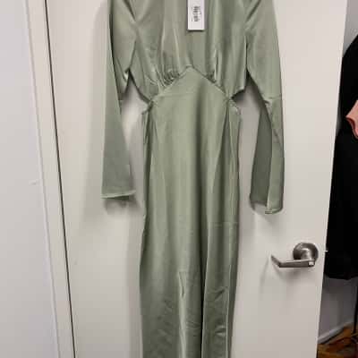  Women's Billy J full length, long sleeve, Formal Dress in Green   Size 8