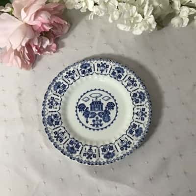 Vintage Royal Staffordshire Sampler Ironstone J & G Meakin White / Blue Pattern Side Plate