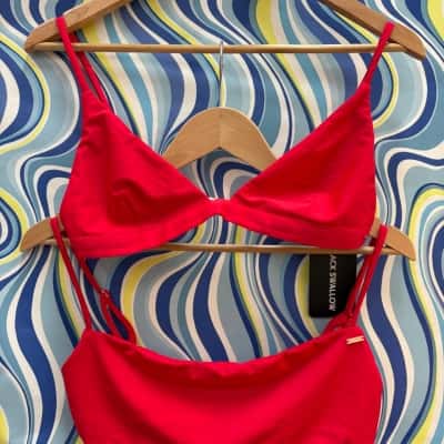 NEW!! Red Bikini Tops x2 - Black Swallow 
