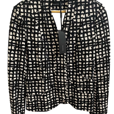 Tokito Womens  Size 10 Suit Jacket Black  / White 