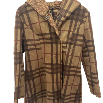 Lily White Womens  Size S Winter Coat Brown / Checked 