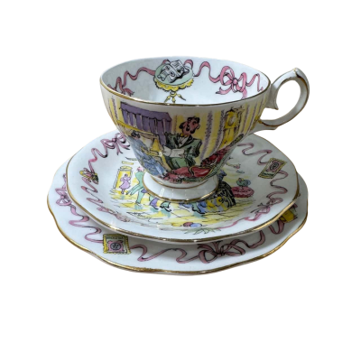 Queen Anne ‘Those Were The Days’ Tea Cup, Saucer and Plate