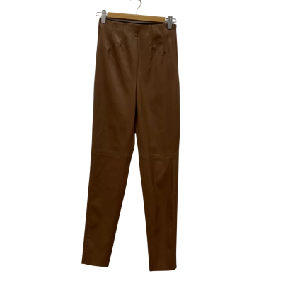 Zara Women's Faux Leather Tight Pants Size XS Brown 
