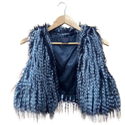 Wayne Cooper Black/White Faux-Fur Vest Size 12